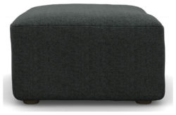 Heart of House Chloe Tweed Fabric Footstool - Charcoal